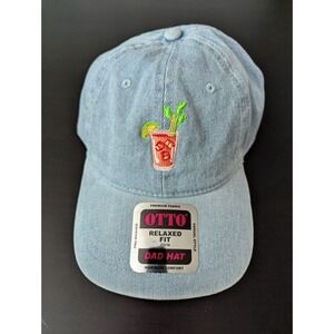 Otto Denim Blue Absolut Vodka Hat Strapback Baseball Cap Dad